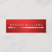 rood geborsteld metaal mini visitekaartje (Voorkant)