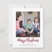 Rood geborsteld script Vrolijk kerstfeest Eenvoudi Feestdagenkaart (Voorkant)