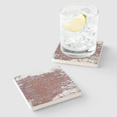 Rood geborsteld wand, vierkant onderzetter (Zijkant)