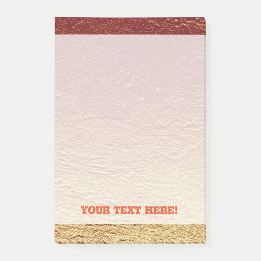 Rood gebrande terracotta gradiënt aluminium grunge post-it® notes (Voorkant)