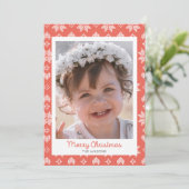 Rood gebreid Sweater Pattern-fotokaartje Kaart (Staand voorkant)