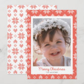 Rood gebreid Sweater Pattern-fotokaartje Kaart (Voorkant / Achterkant)