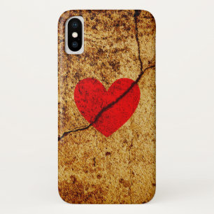 Rood gebroken hart op een gouden muur Case-Mate iPhone case