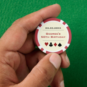 Rood Gebroken Wit Las Vegas Casino Poker Chip Verj