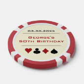 Rood Gebroken Wit Las Vegas Casino Poker Chip Verj (Enkel)