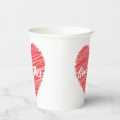 Rood gebundeld hartsontwerp papieren bekers (Rechts)