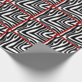 Rood geconfectioneerd Zebra omslagpapier Cadeaupapier (Hoek)