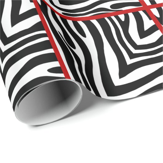 Rood geconfectioneerd Zebra omslagpapier Cadeaupapier (Rol Hoek)