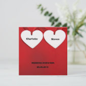 Rood-Gedekte Whimsical Hearts Wedding-related Even Kaart (Staand voorkant)