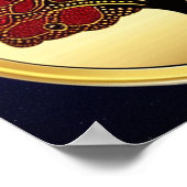 Rood Gedetailleerde boom van het Poster van het Le (Hoek)