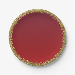 Rood Gedompeld Goud Glitters Glam Schitterende Fee Papieren Bordje