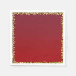 Rood Gedompeld Goud Glitters Glam Schitterende Fee Servet