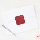 Rood gedraaide marmeren plaat vierkante sticker (Envelop)