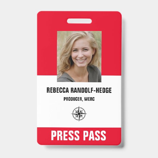 ROOD GEDRUKTE SPECIALE GEBEURTENIS PERSKAART - Fot Badge (Voorzijde)