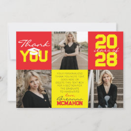 Rood & Geel 3 Foto Afstuderen Dank u Kaart