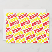 Rood & Geel 3 Foto Afstuderen Uitnodiging (Achterkant)