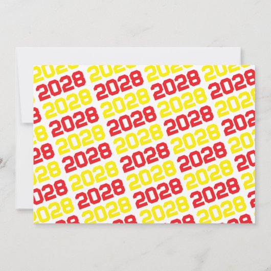 Rood & Geel 3 Foto Afstuderen Uitnodiging (Achterkant)