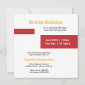 Rood & Geel 6 Foto Afstuderen Uitnodiging (Achterkant)