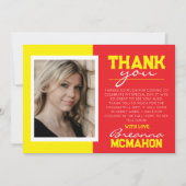 Rood & Geel Afstuderen 2 Foto Dank u Kaart (Voorkant)