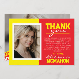 Rood & Geel Afstuderen 2 Foto Dank u Kaart