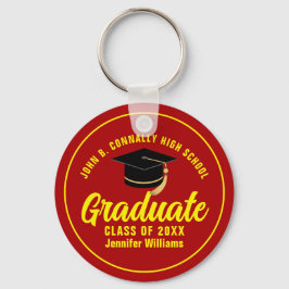 Rood Geel Afstuderen Custom 2025 Afstuderen Sleutelhanger