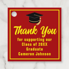 Rood Geel Afstuderen Custom Graduation Party Bedankjes Labels