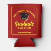 Rood Geel Afstuderen Custom Graduation Party Blikjeskoeler (Voorkant)