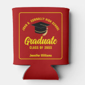 Rood Geel Afstuderen Custom Graduation Party Blikjeskoeler (Achterkant)