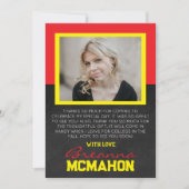 Rood & geel Afstuderen foto dank u kaart (Voorkant)