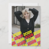 Rood & geel Afstuderen foto dank u kaart (Achterkant)