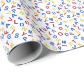 Rood Geel Blauw ABC Letters Cadeaupapier (Rol Hoek)