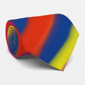 Rood Geel Blauw Abstracte Strepen Stropdas (Opgerold)