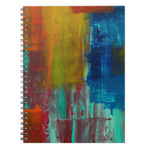 ROOD GEEL BLAUW EN WIT ABSTRACT SCHILDERIJ NOTITIEBOEK