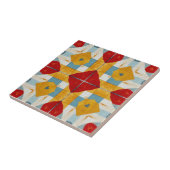Rood Geel Blauw Geometrisch Patroon Tegeltje (Zijkant)