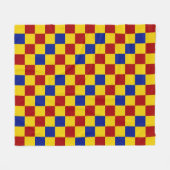 Rood Geel Blauw Geruit Patroonontwerp Fleece Deken (Voorkant (Horizontaal))