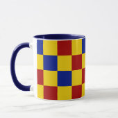 Rood Geel Blauw Geruit Patroonontwerp Mok (Links)