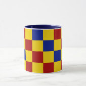 Rood Geel Blauw Geruit Patroonontwerp Mok (Midden)
