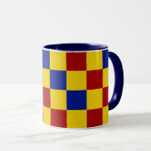 Rood Geel Blauw Geruit Patroonontwerp Mok (Voorkant rechts)