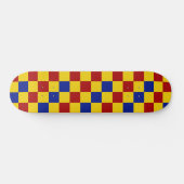 Rood Geel Blauw Geruit Patroonontwerp  Persoonlijk Skateboard (Horizontaal)