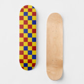 Rood Geel Blauw Geruit Patroonontwerp  Persoonlijk Skateboard (Voorkant)