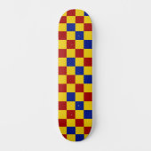 Rood Geel Blauw Geruit Patroonontwerp  Persoonlijk Skateboard (Voorkant)