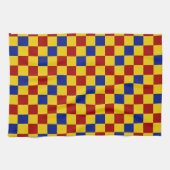 Rood Geel Blauw Geruit Patroonontwerp Theedoek (Horizontaal)