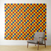 Rood Geel Blauw Geruit Patroonontwerp  Wandkleed (In Situ (horizontaal))