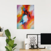 Rood Geel Blauw Groen Abstract Schilderen Poster (Thuiskantoor)