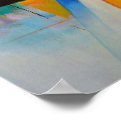 Rood Geel Blauw Groen Abstract Schilderij Poster (Hoek)