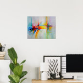 Rood Geel Blauw Groen Abstract Schilderij Poster (Thuiskantoor)