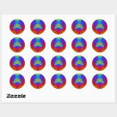 Rood Geel Blauw Groen ~ Classic Ronde Sticker (Vel)