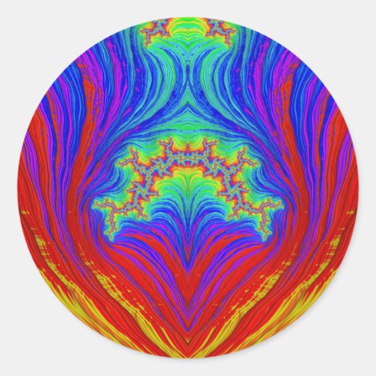 Rood Geel Blauw Groen ~ Classic Ronde Sticker (Voorkant)