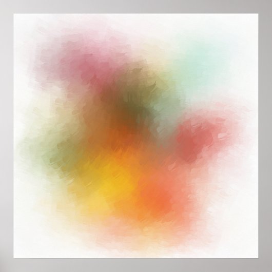 Rood Geel Blauw Groen Paars Roze Trendy Modern Poster (Voorkant)