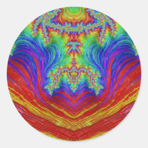 Rood Geel Blauw Groen Purpl~ Classic Ronde Sticker